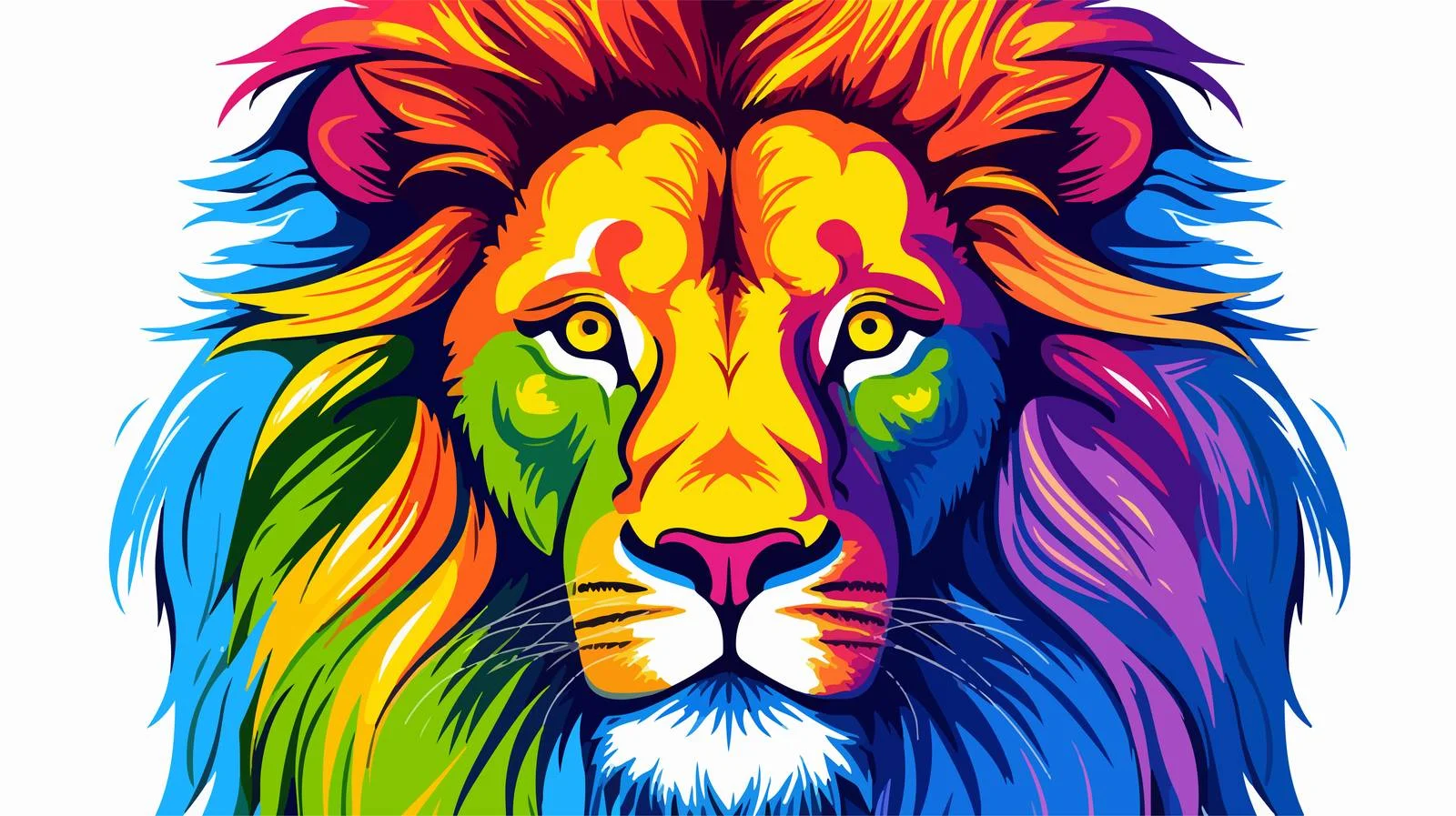 Vibrant Lion Cartoon Line Drawing — free download from Dotvec