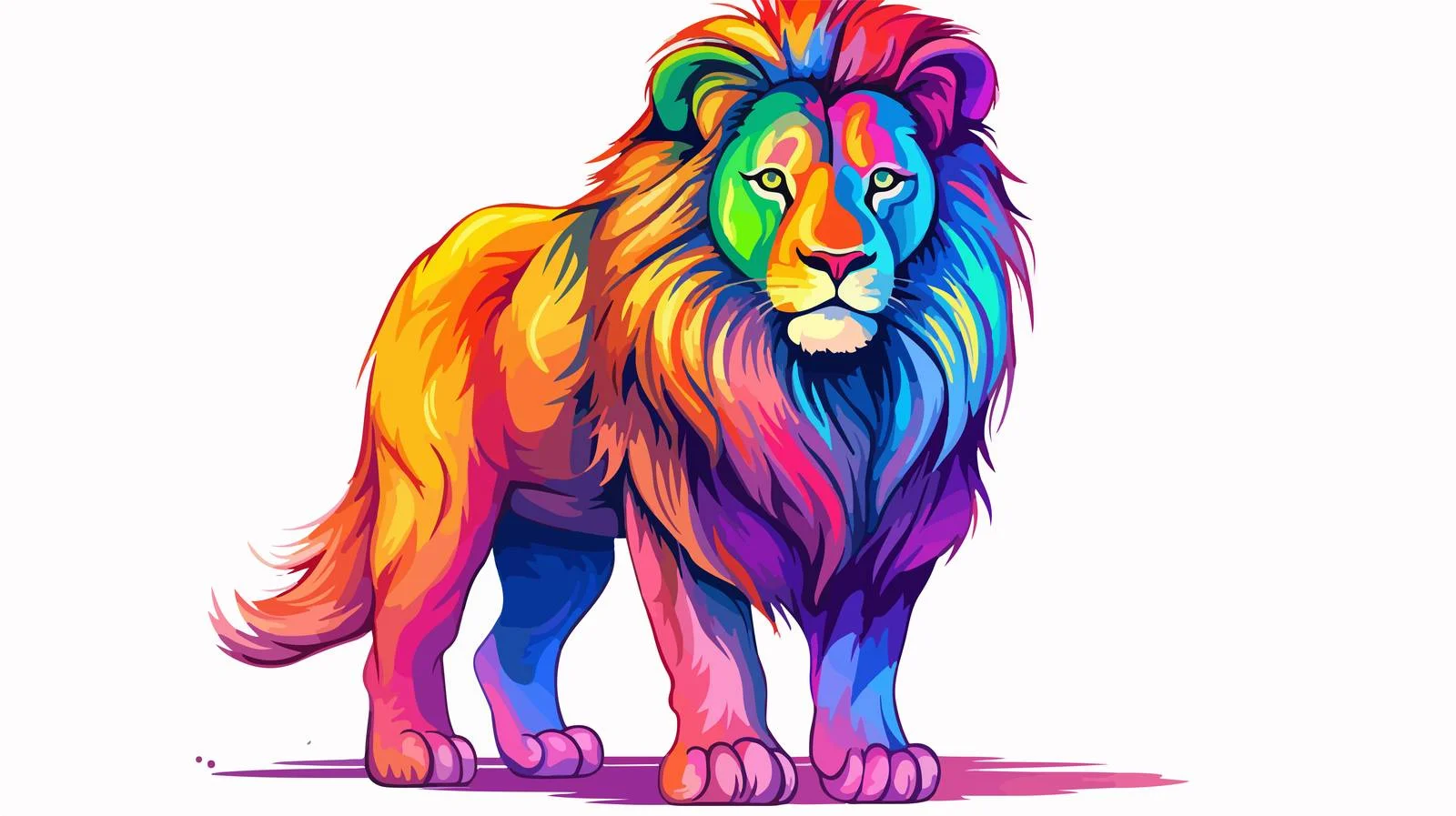 Colorful Cartoon Lion Illustration — free download from Dotvec