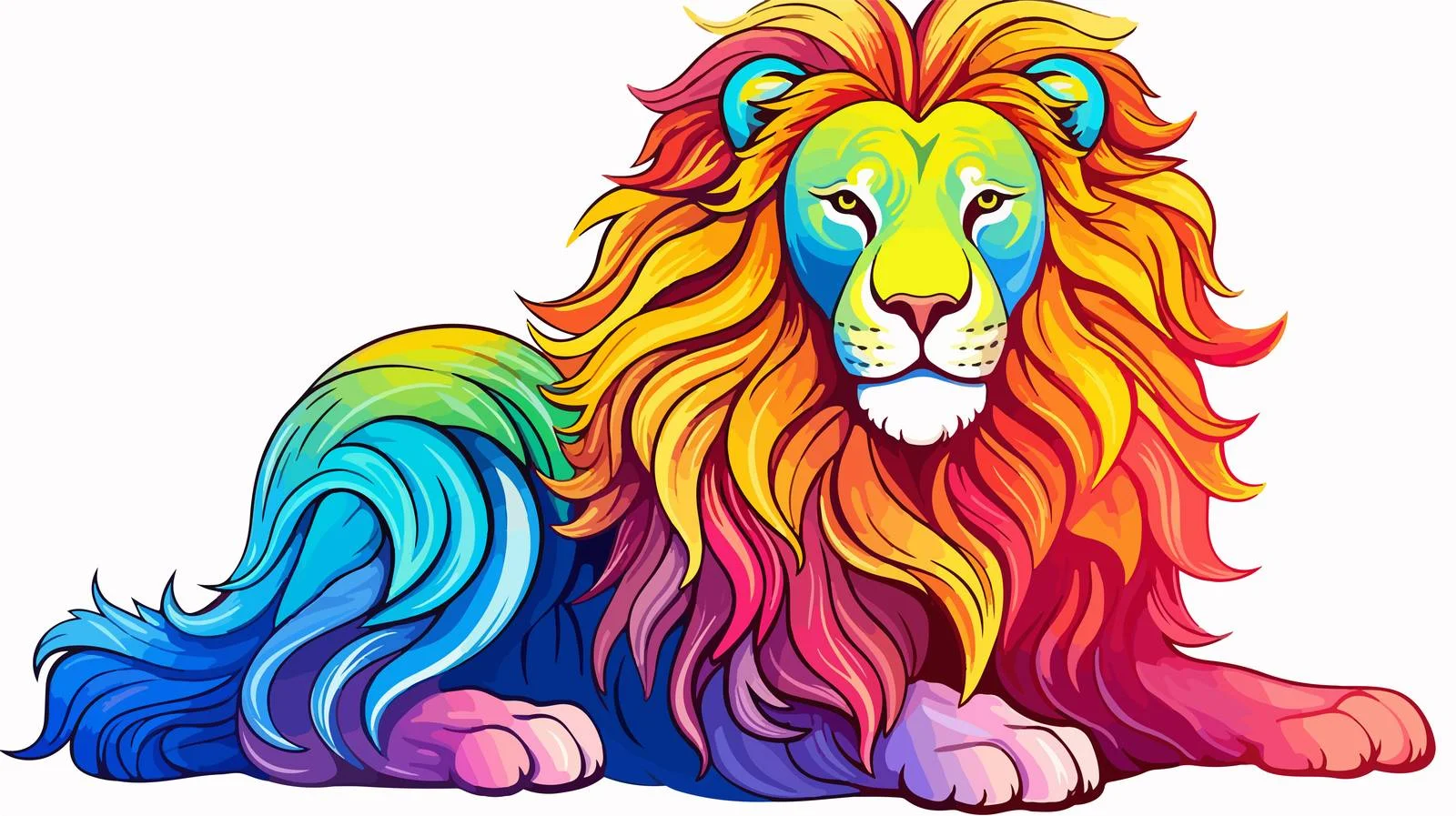 Vibrant Cartoon Lion Illustration — free download from Dotvec