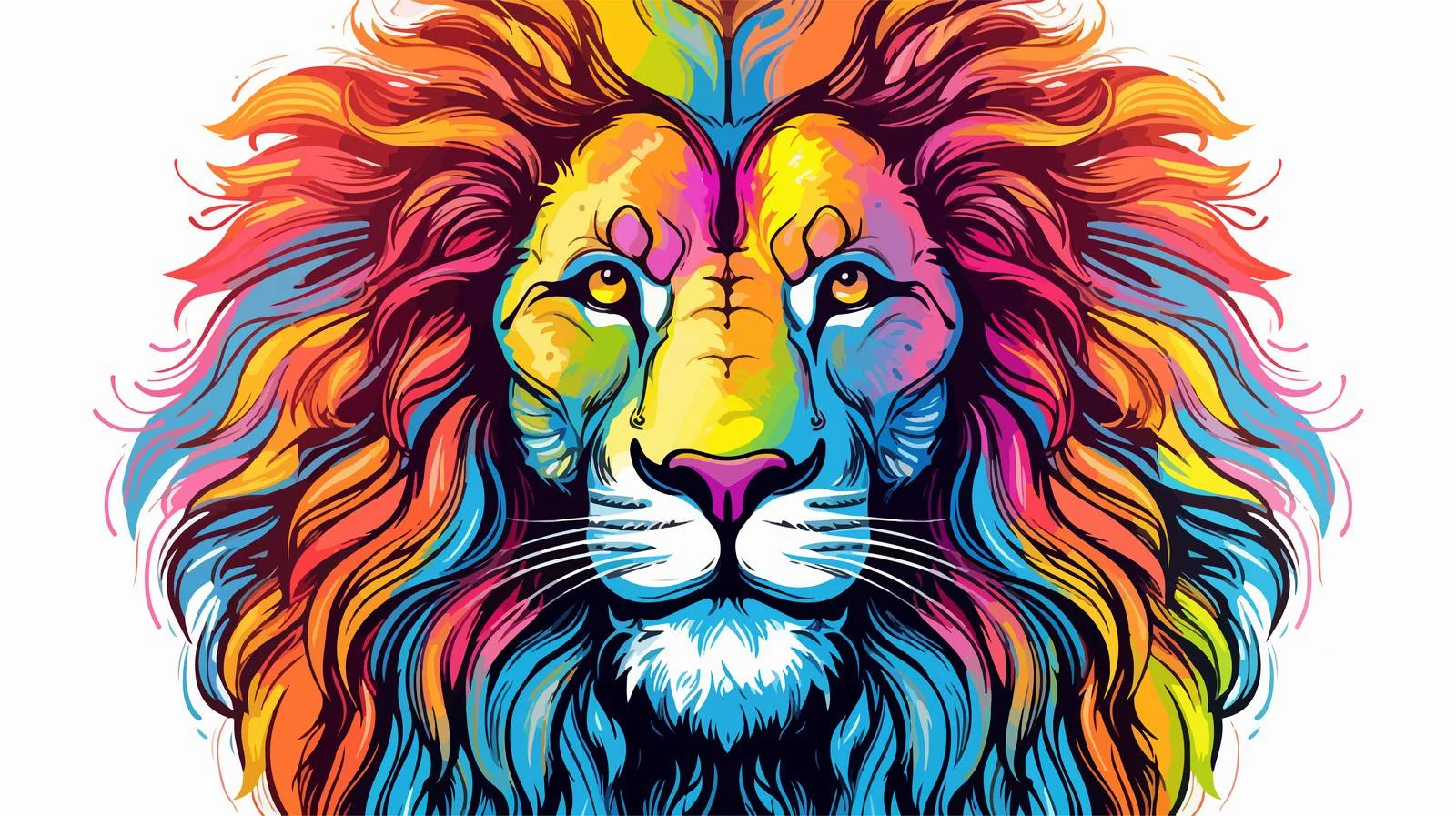 Vibrant Cartoon Lion Illustration — free download from Dotvec