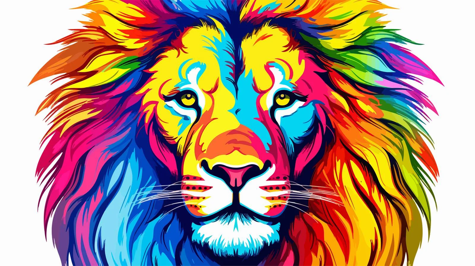 Colorful Cartoon Lion Illustration — free download from Dotvec