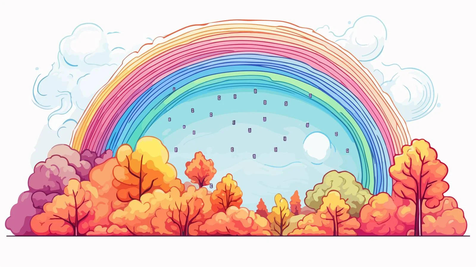 Cartoon Rainbow Month Drawing — free download from Dotvec