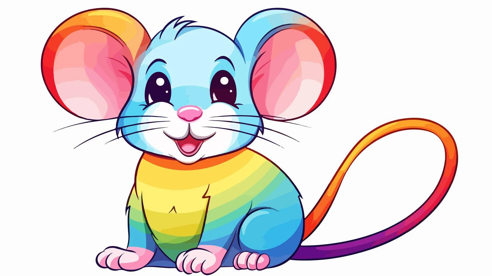 Colorful Cartoon Mouse Illustration — free download from Dotvec