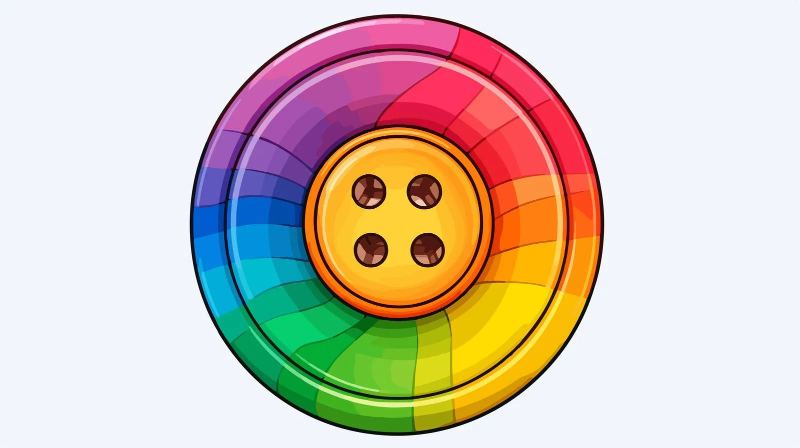 Cartoon Old Button Rainbow Gradient Drawing — free download from Dotvec