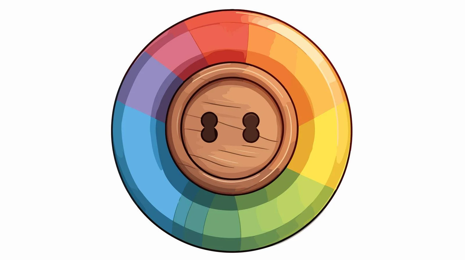 Colorful Cartoon Old Button Line Illustration — free download from Dotvec