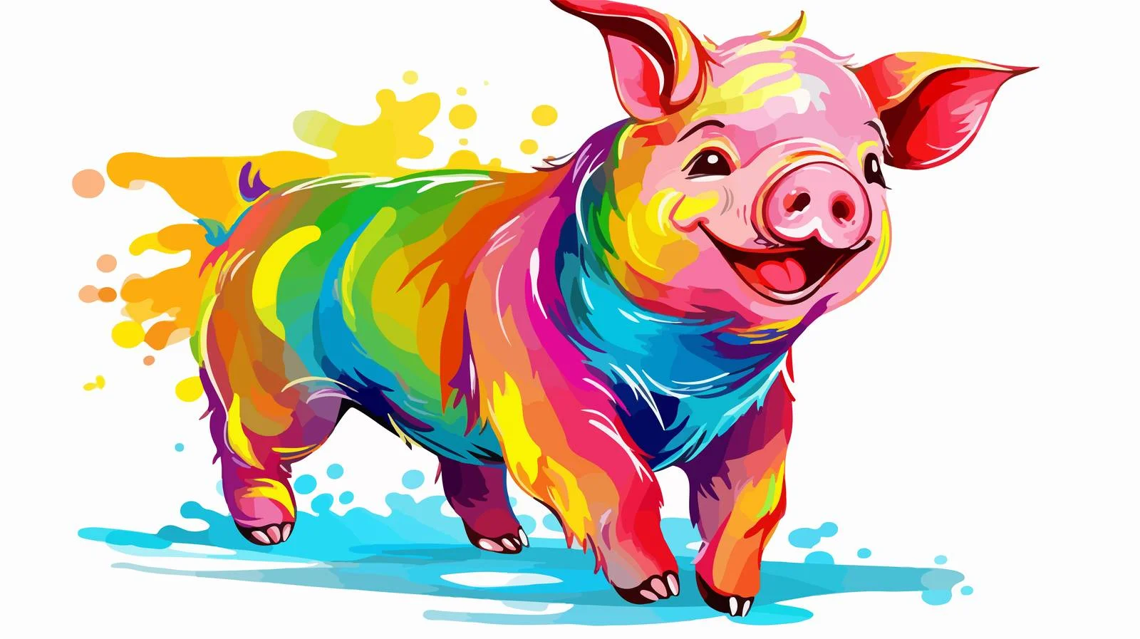 Cheerful Cartoon Pig Dance Illustration — free download from Dotvec