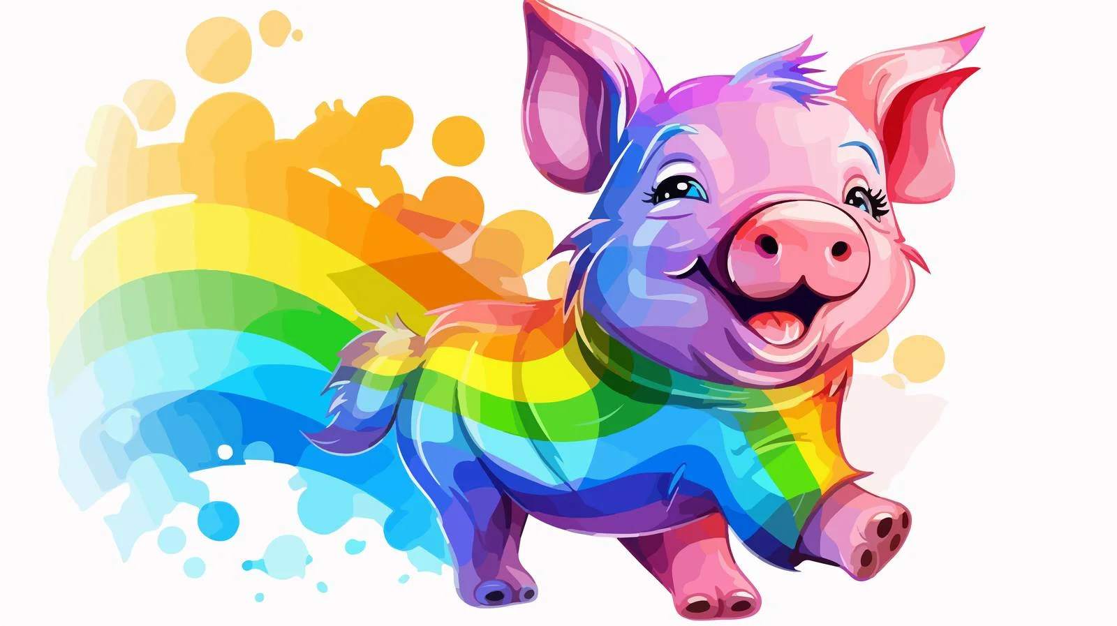 Whimsical Pig Dance Illustration — free download from Dotvec