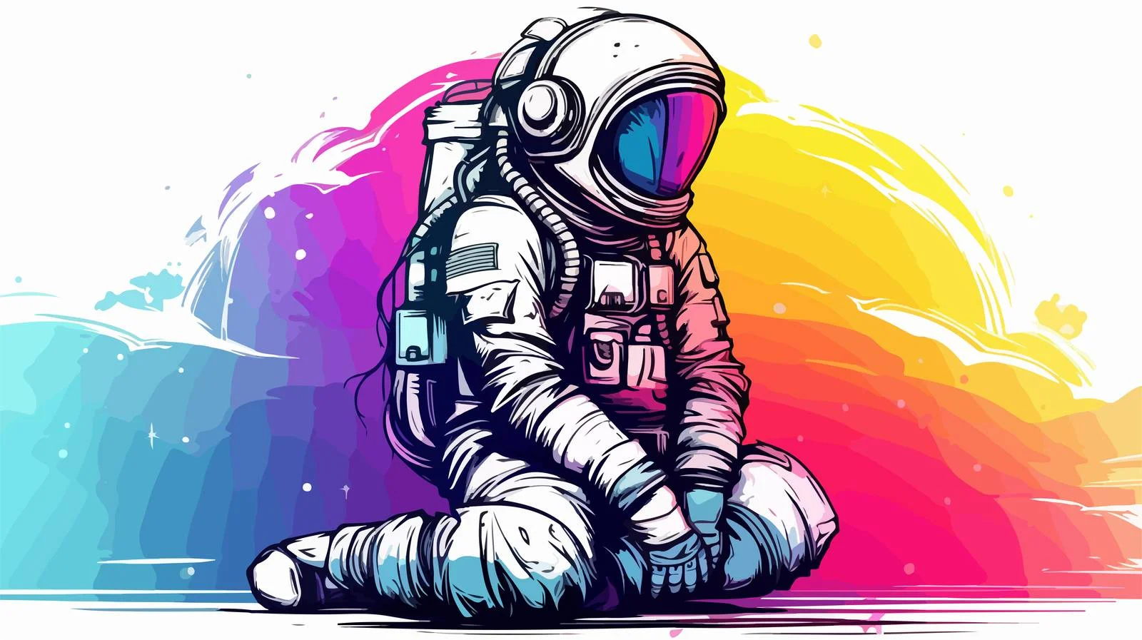Colorful Cartoon Rainbow Gradient Drawing — free download from Dotvec