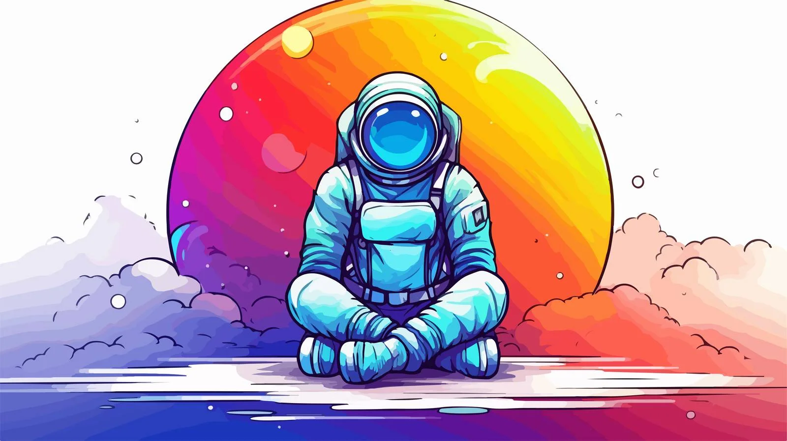 Rainbow Cartoon Pretty Line Drawing — free download from Dotvec