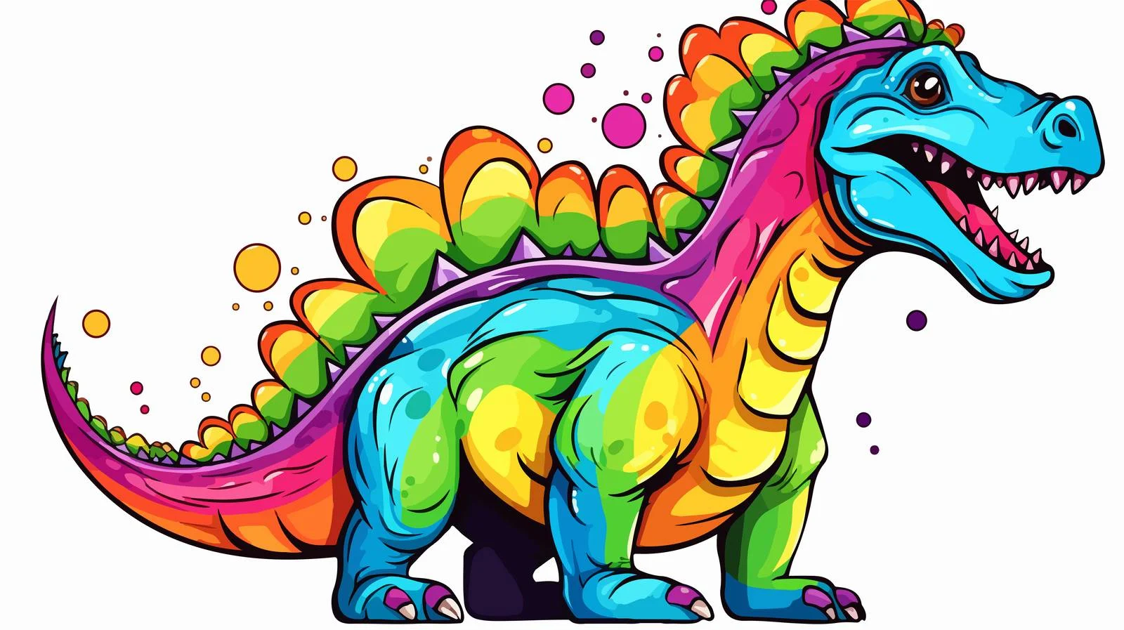 Colorful Roaring Cartoon Doodle Illustration — free download from Dotvec