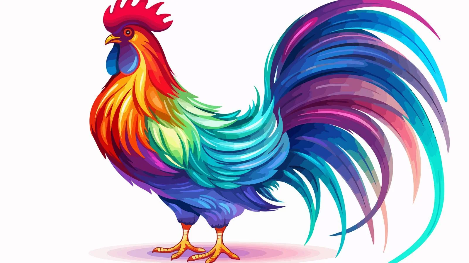 Vibrant Cartoon Rooster Line Art Illustration — free download from Dotvec