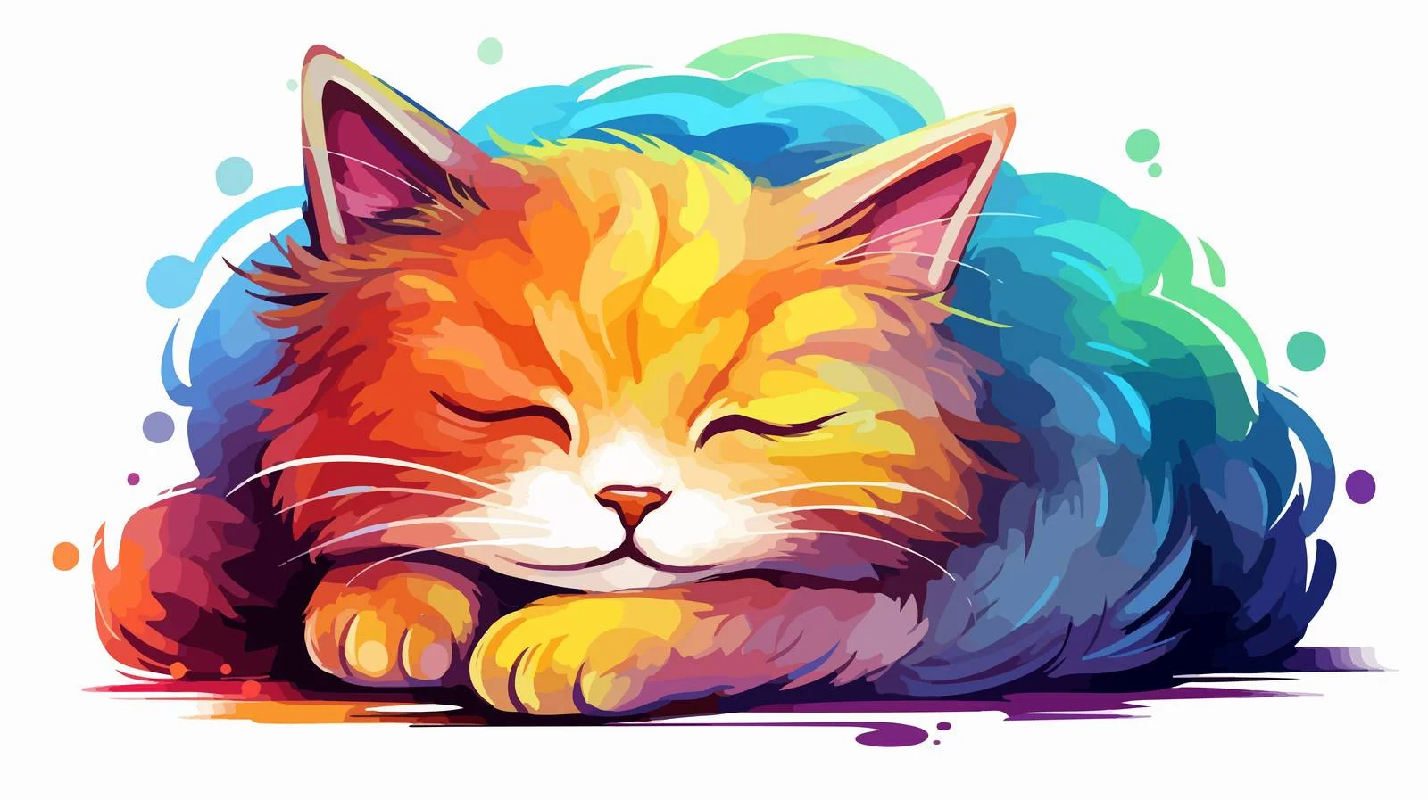 Whimsical Rainbow Sleepy Cartoon Line Art — free download from Dotvec