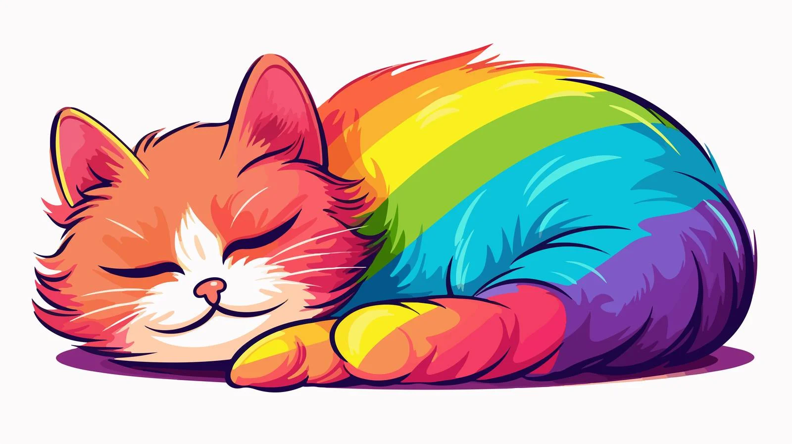 Cartoon Sleepy Cat Drawing — free download from Dotvec