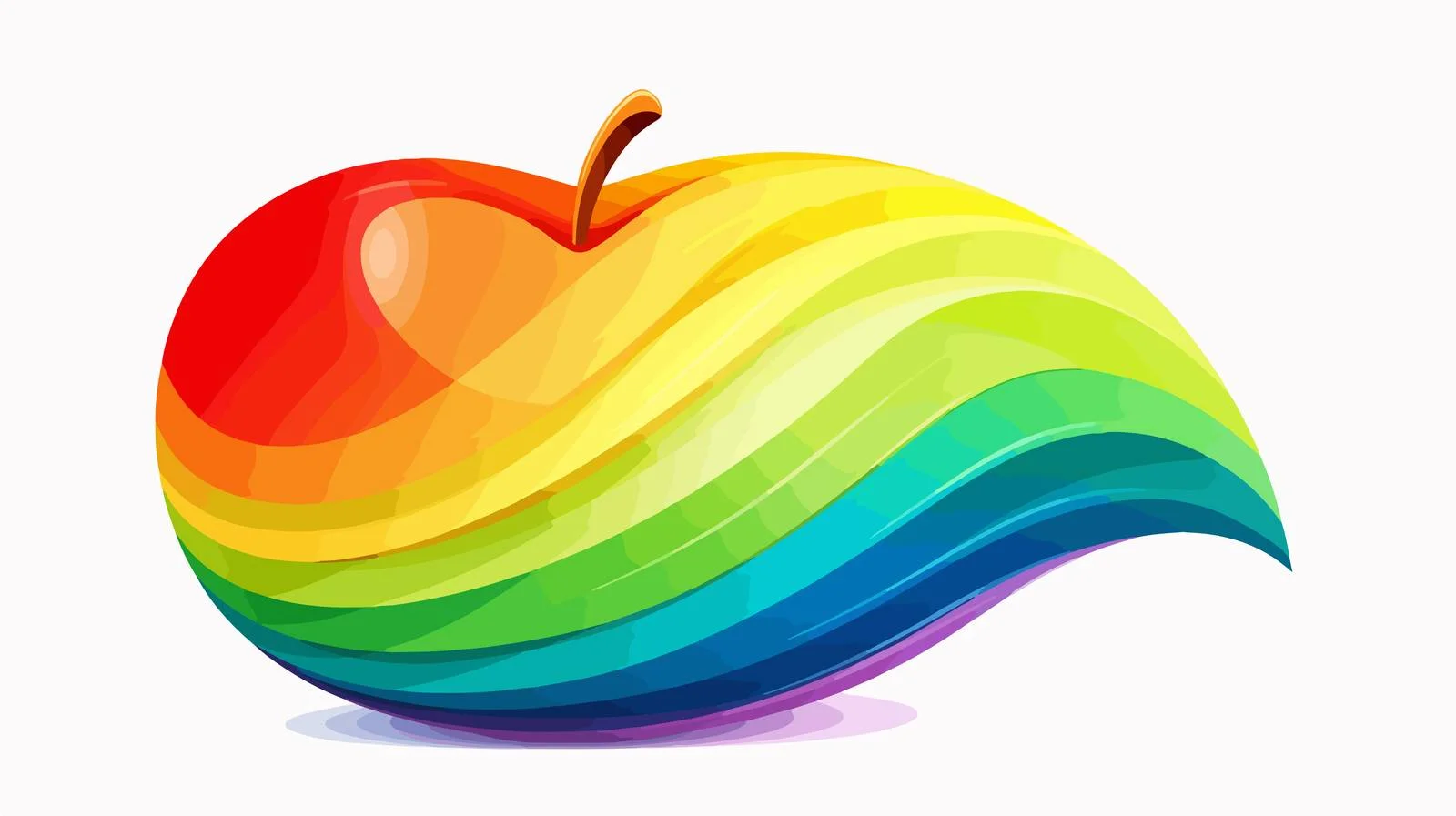 Rainbow Gradient Line Cartoon Slice Art — free download from Dotvec
