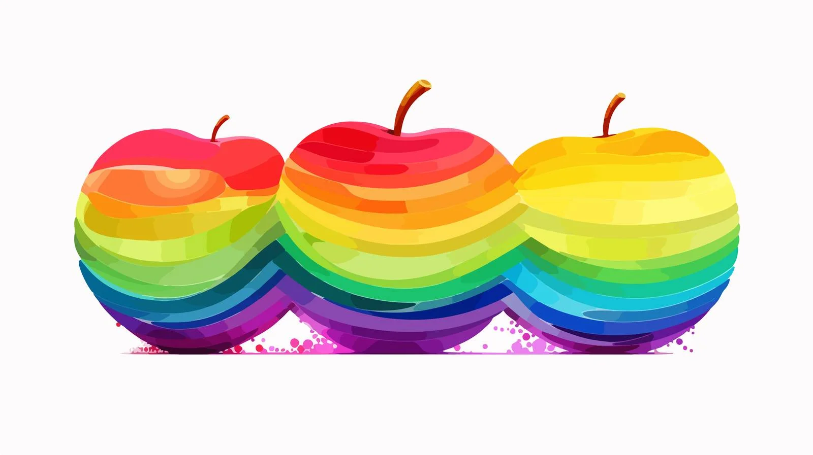 Colorful Cartoon Sliced Apple Illustration — free download from Dotvec