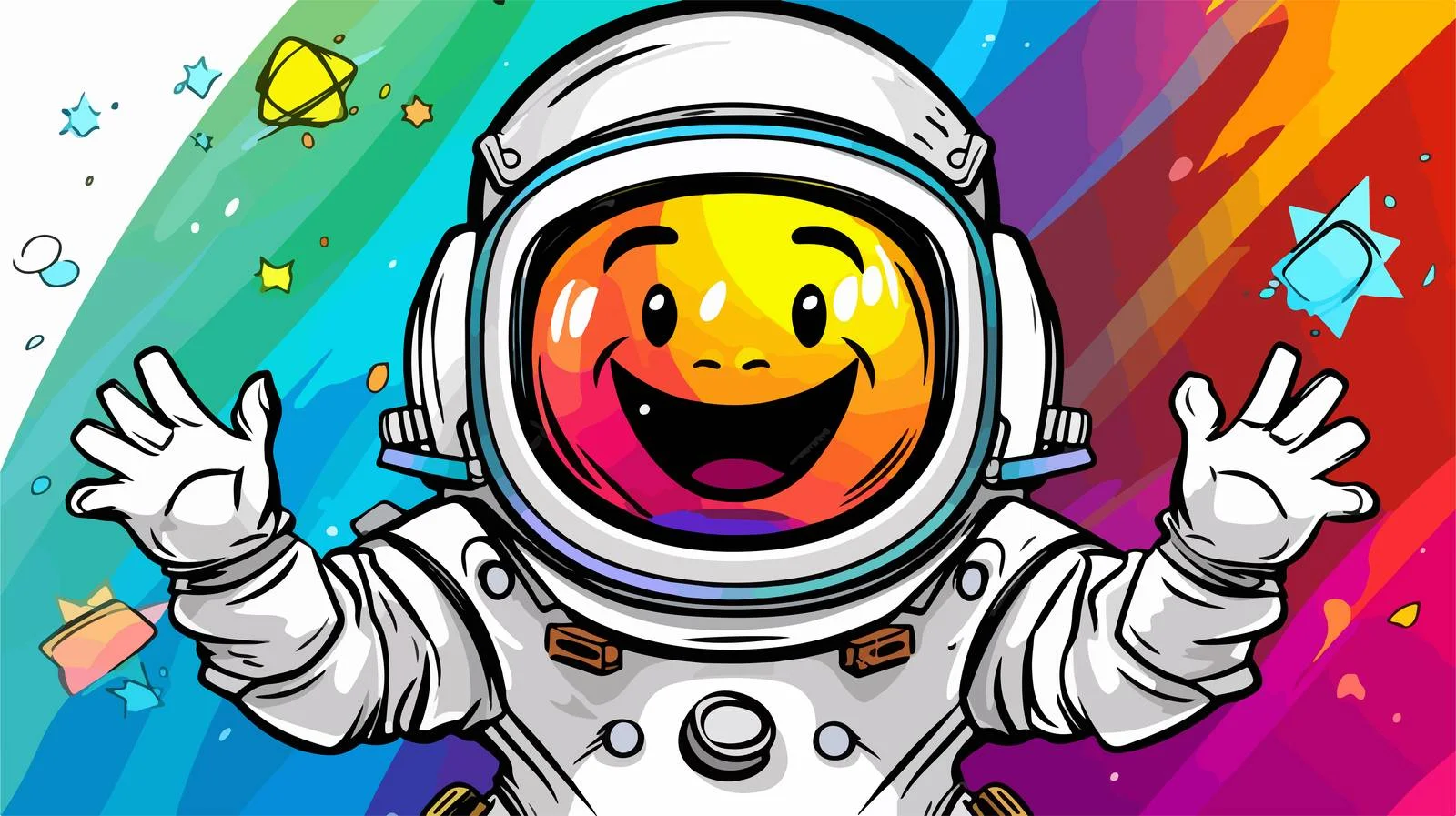 Colorful Cartoon Surprised Rainbow Drawing — free download from Dotvec