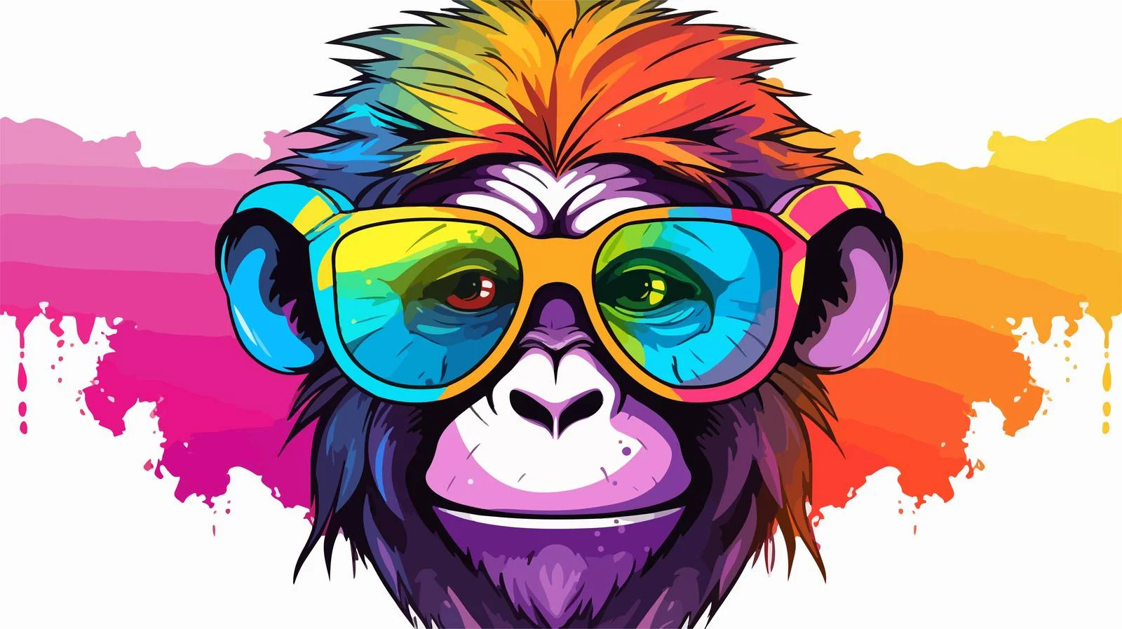 Cartoon Rainbow Gradient Line Drawing — free download from Dotvec