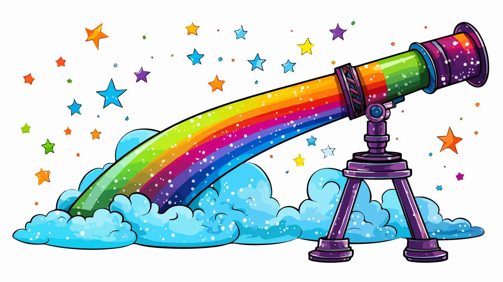 Cartoon Telescope Line Drawing — free download from Dotvec