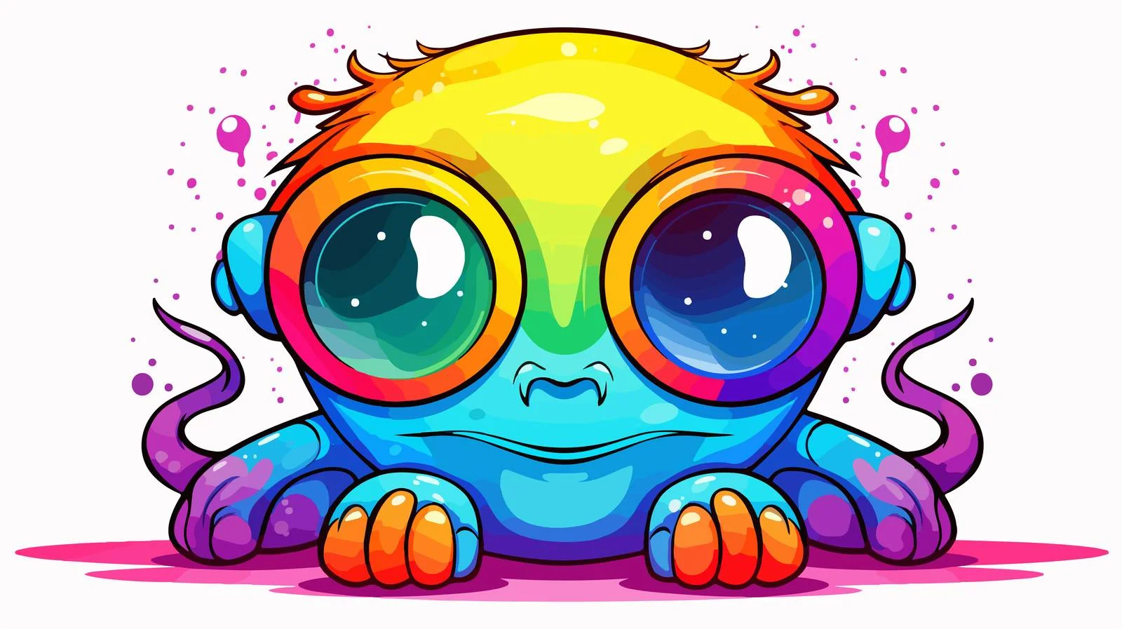 Colorful Cartoon Three-Eyed Character — free download from Dotvec