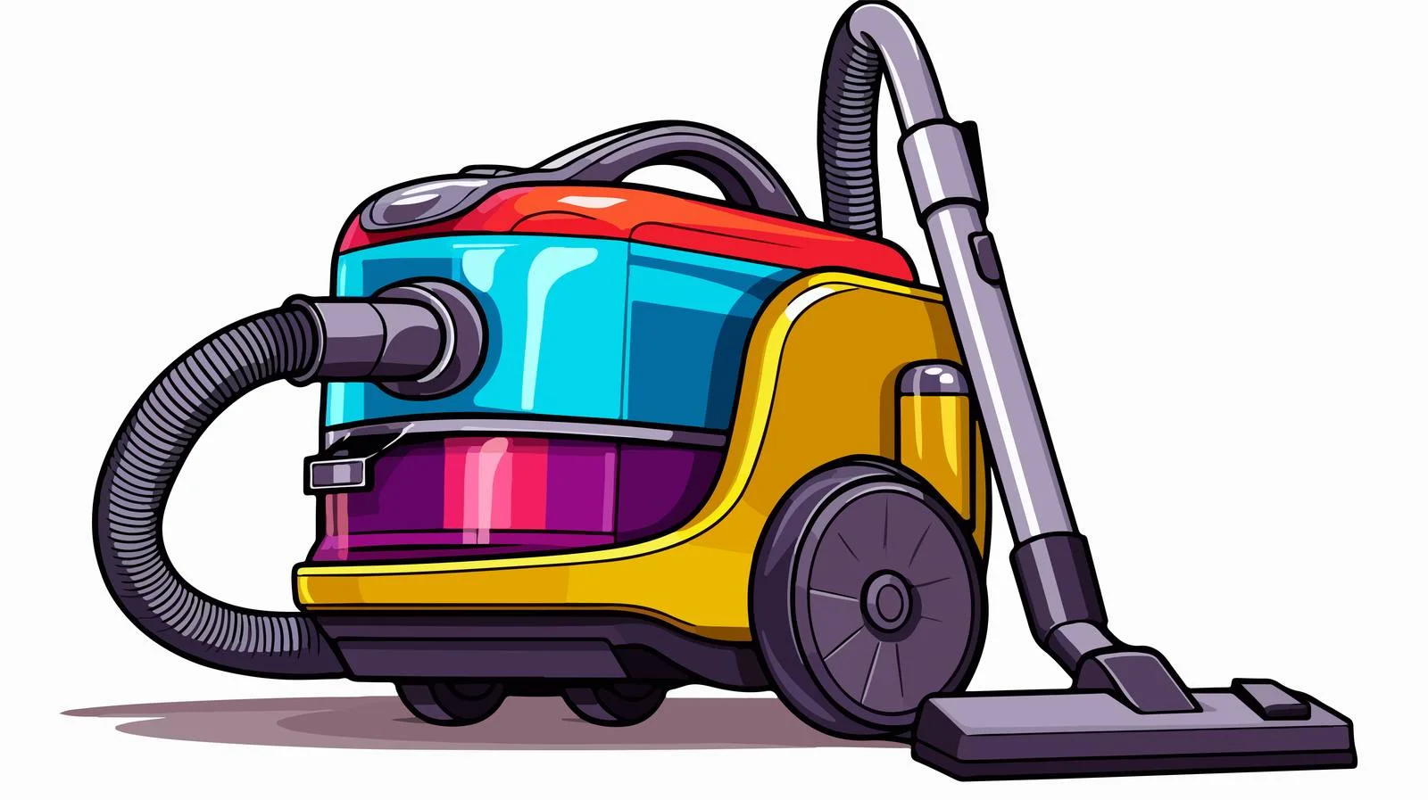 Cartoon Rainbow Vacuum Cleaner Drawing — free download from Dotvec
