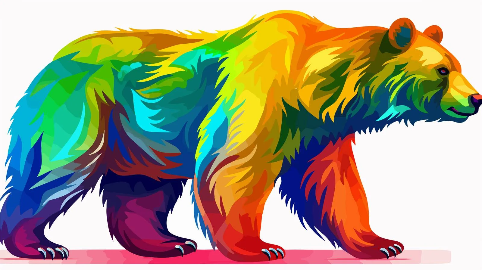 Whistling Cartoon Rainbow Gradient Line Drawing — free download from Dotvec