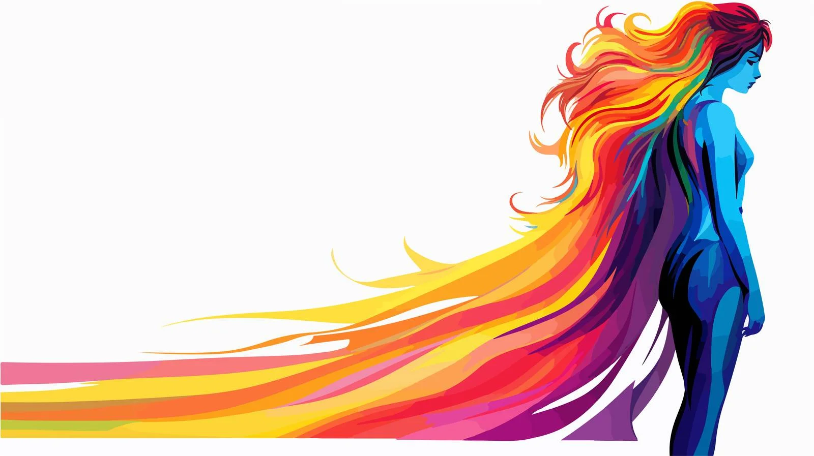 Colorful Cartoon Woman Illustration — free download from Dotvec