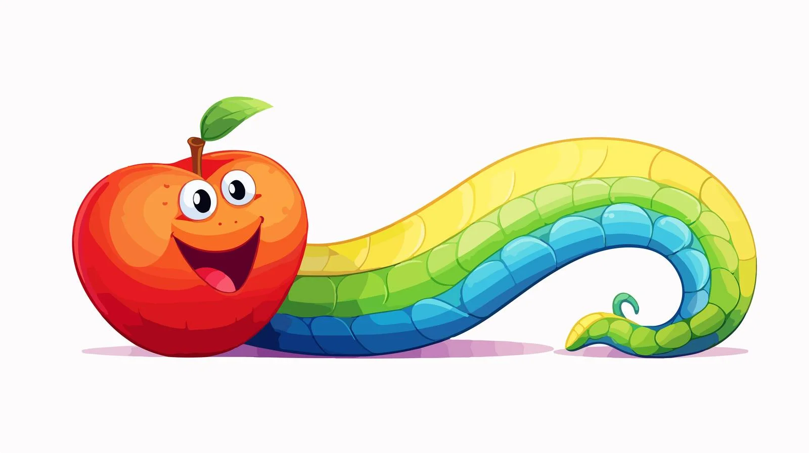 Colorful Cartoon Worm Line Art — free download from Dotvec