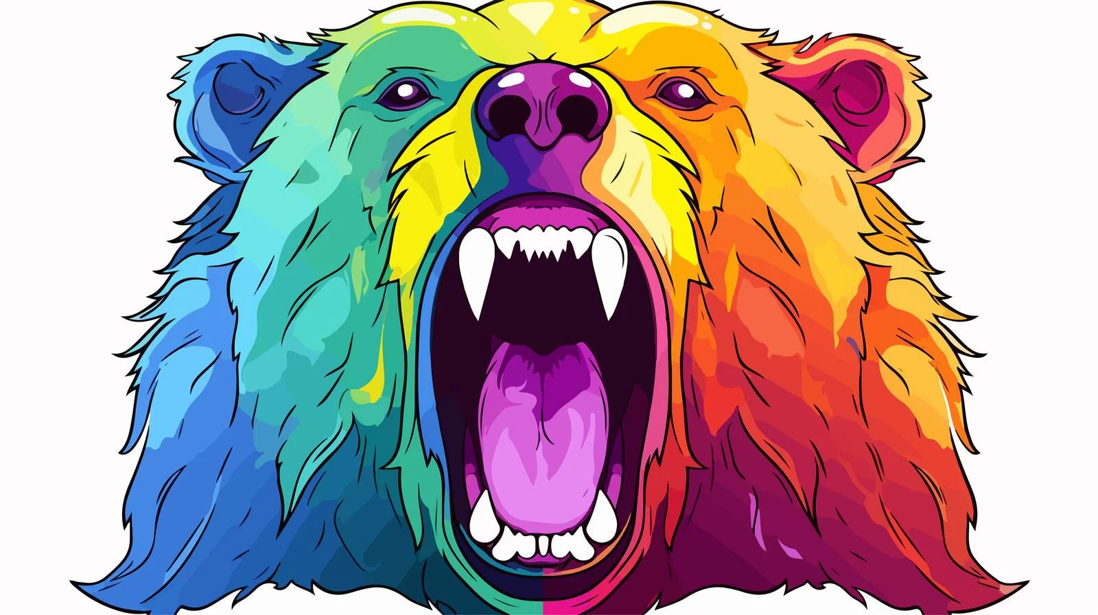 Rainbow Gradient Crying Cartoon Potato — free download from Dotvec