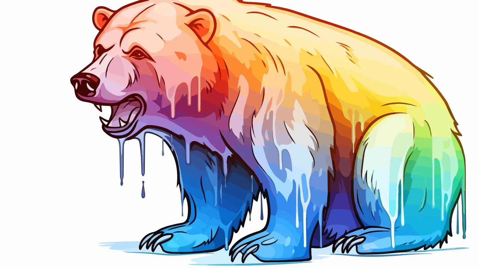 Rainbow Gradient Crying Cartoon Portrait — free download from Dotvec