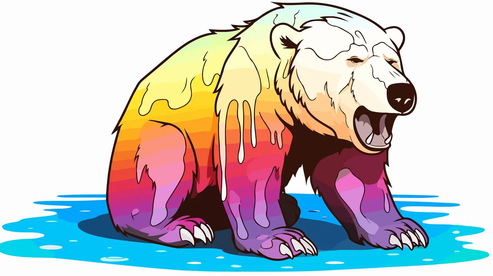 Emotive Crying Polar Bear Illustration — free download from Dotvec