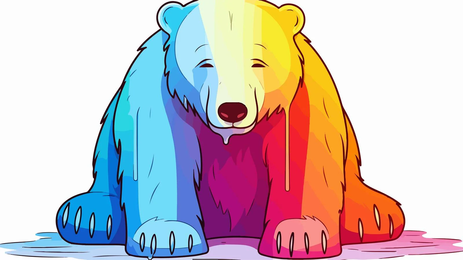 Emotive Polar Bear Illustration — free download from Dotvec