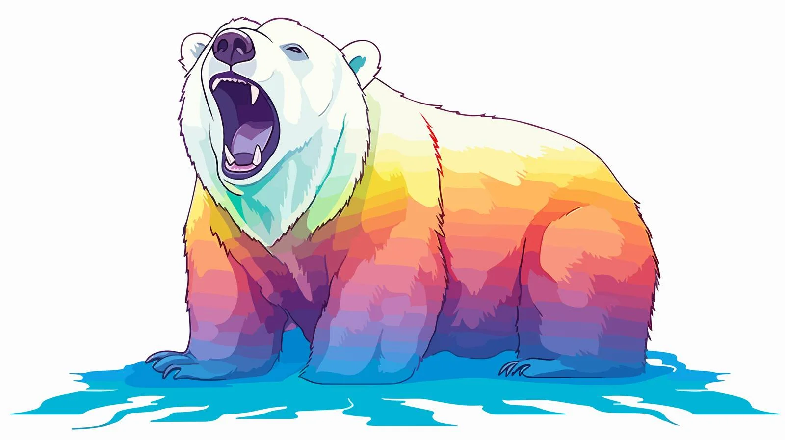Emotional Polar Bear Illustration — free download from Dotvec