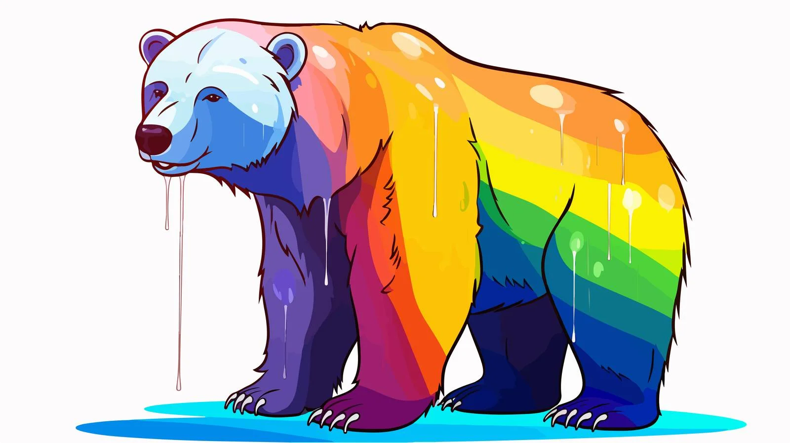 Emotive Polar Bear Line Drawing — free download from Dotvec
