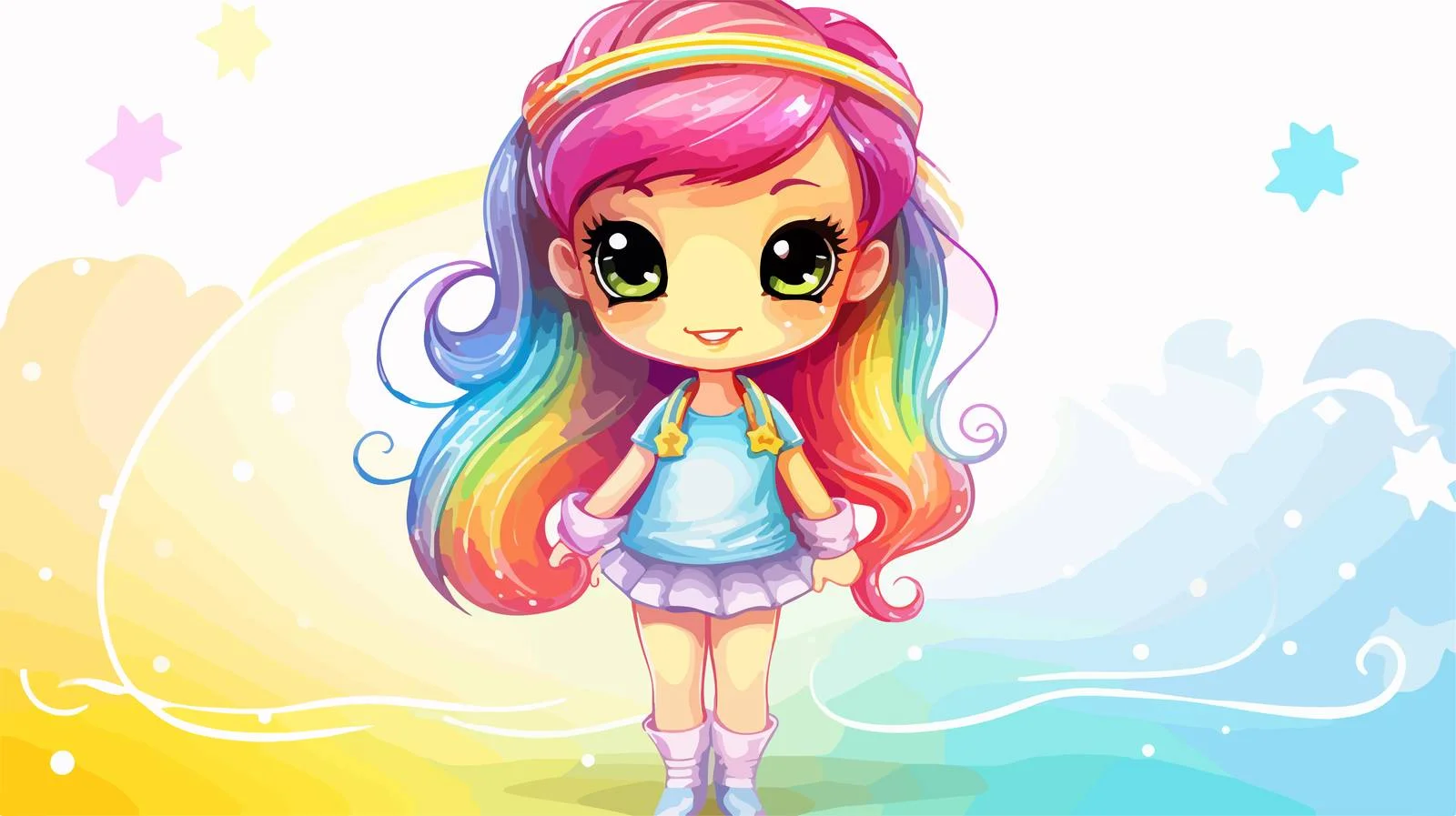 Colorful Alien Line Art Illustration — free download from Dotvec