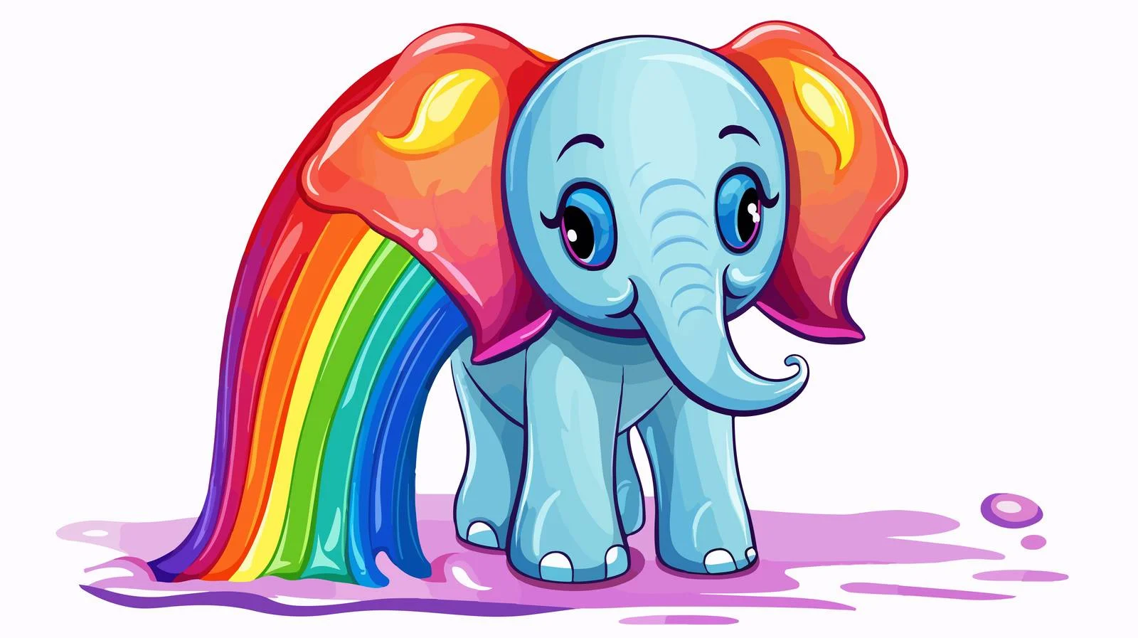 Colorful Elephant Line Art — free download from Dotvec