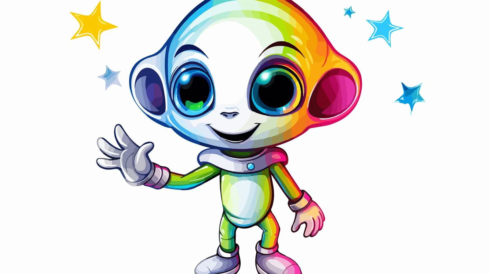 Friendly Rainbow Cartoon Drawing — free download from Dotvec