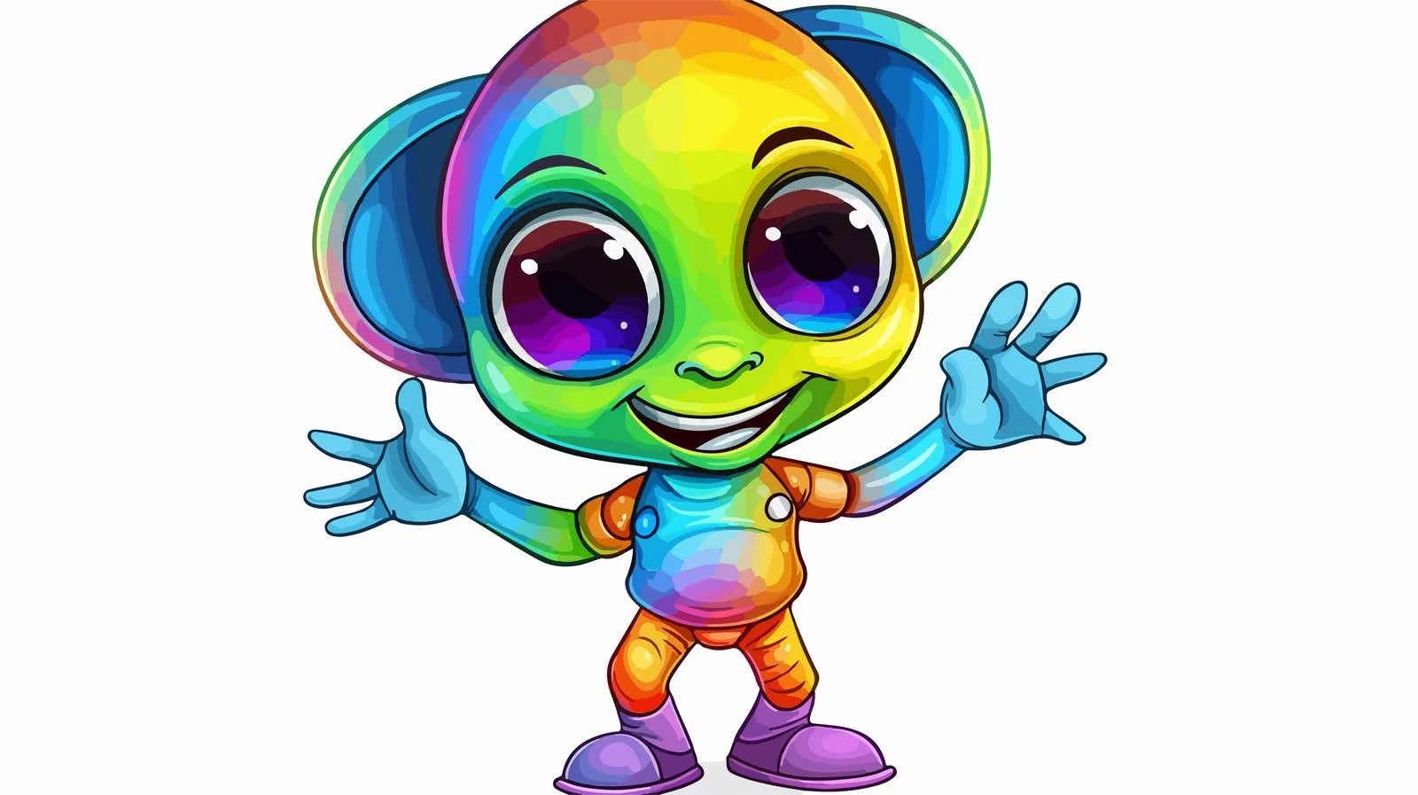 Rainbow Cartoon Line Gradient Art — free download from Dotvec