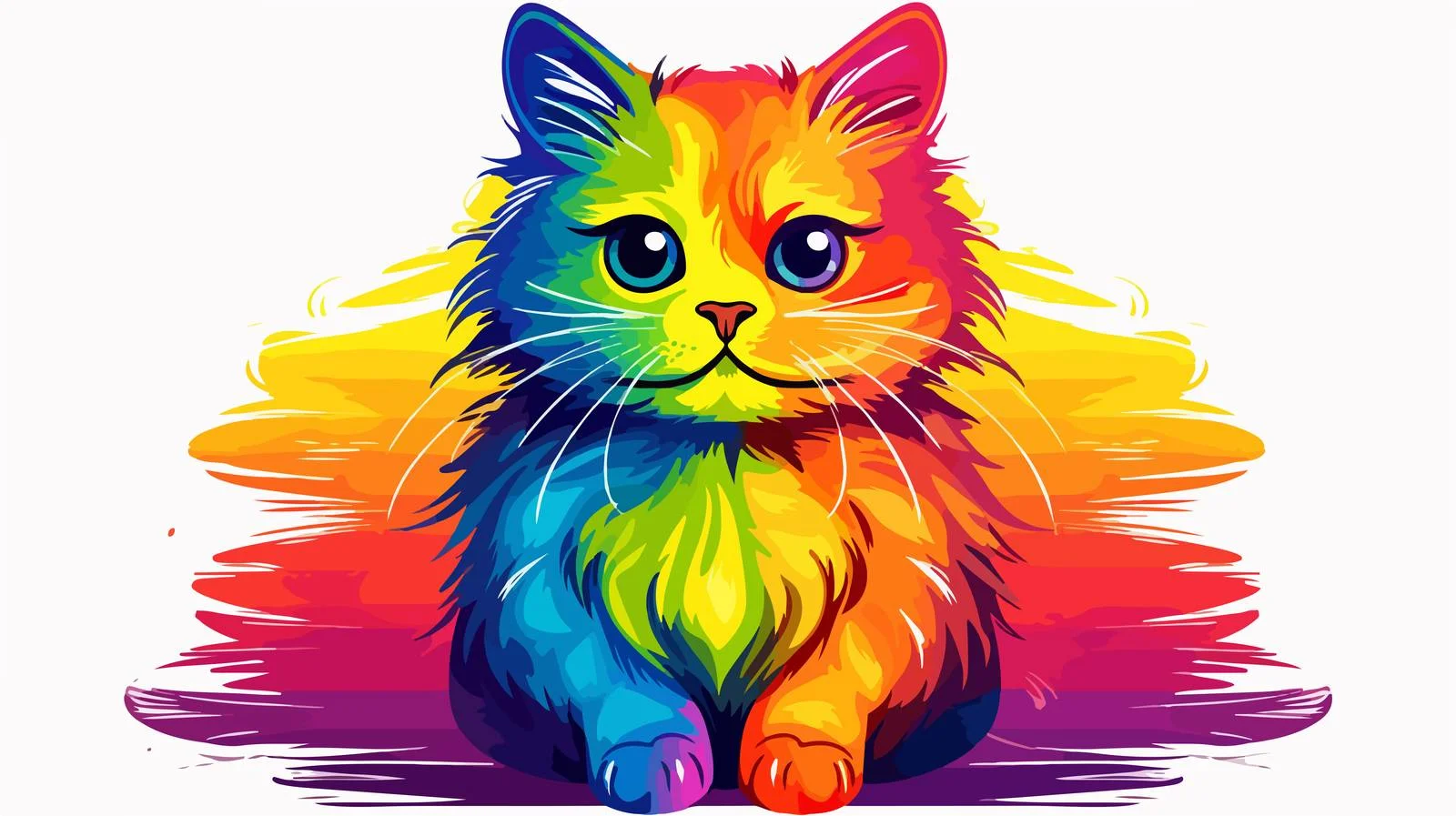 Funny Cartoon Cat Line Drawing — free download from Dotvec