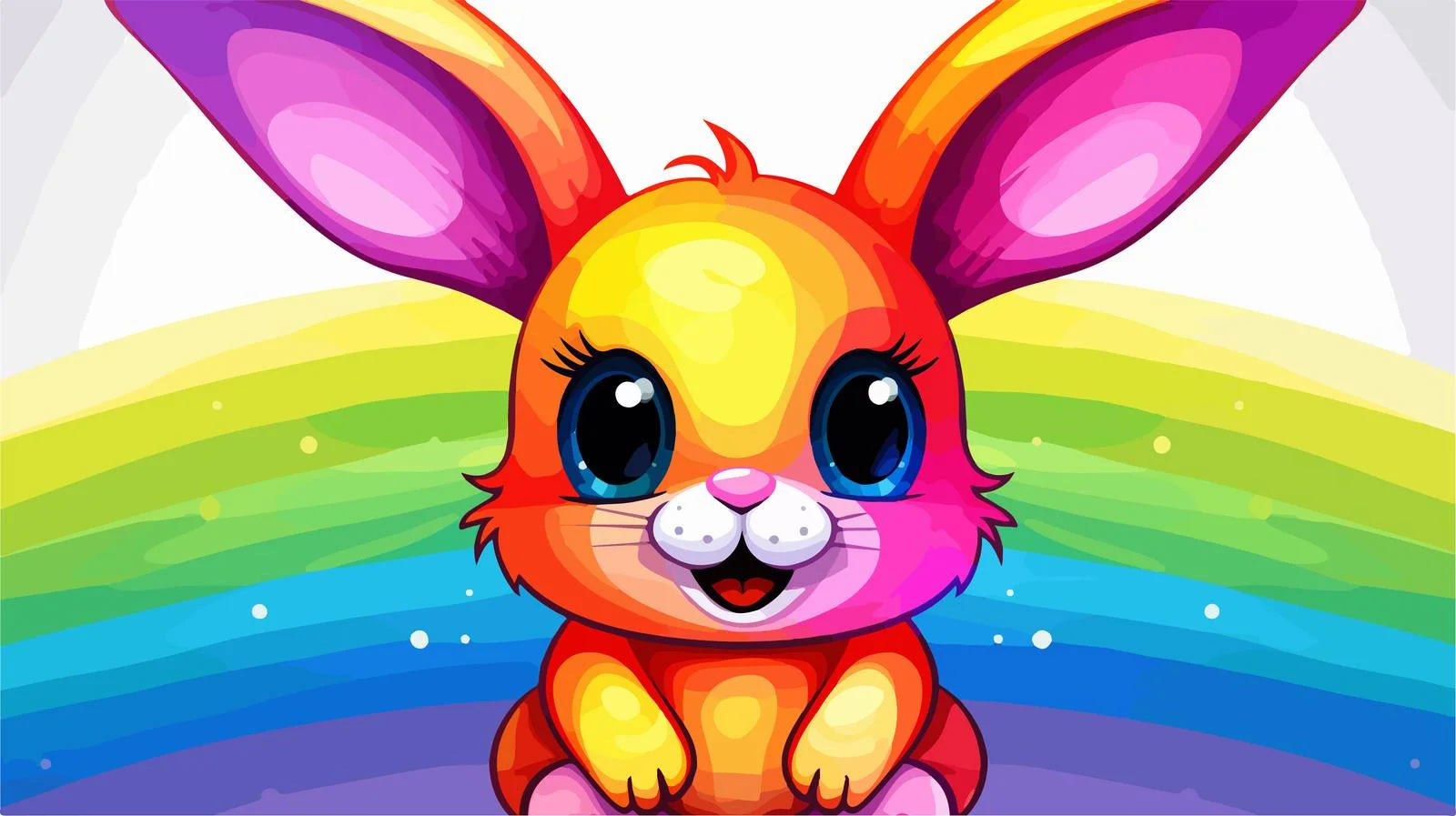 Colorful Cartoon Rabbit Illustration — free download from Dotvec