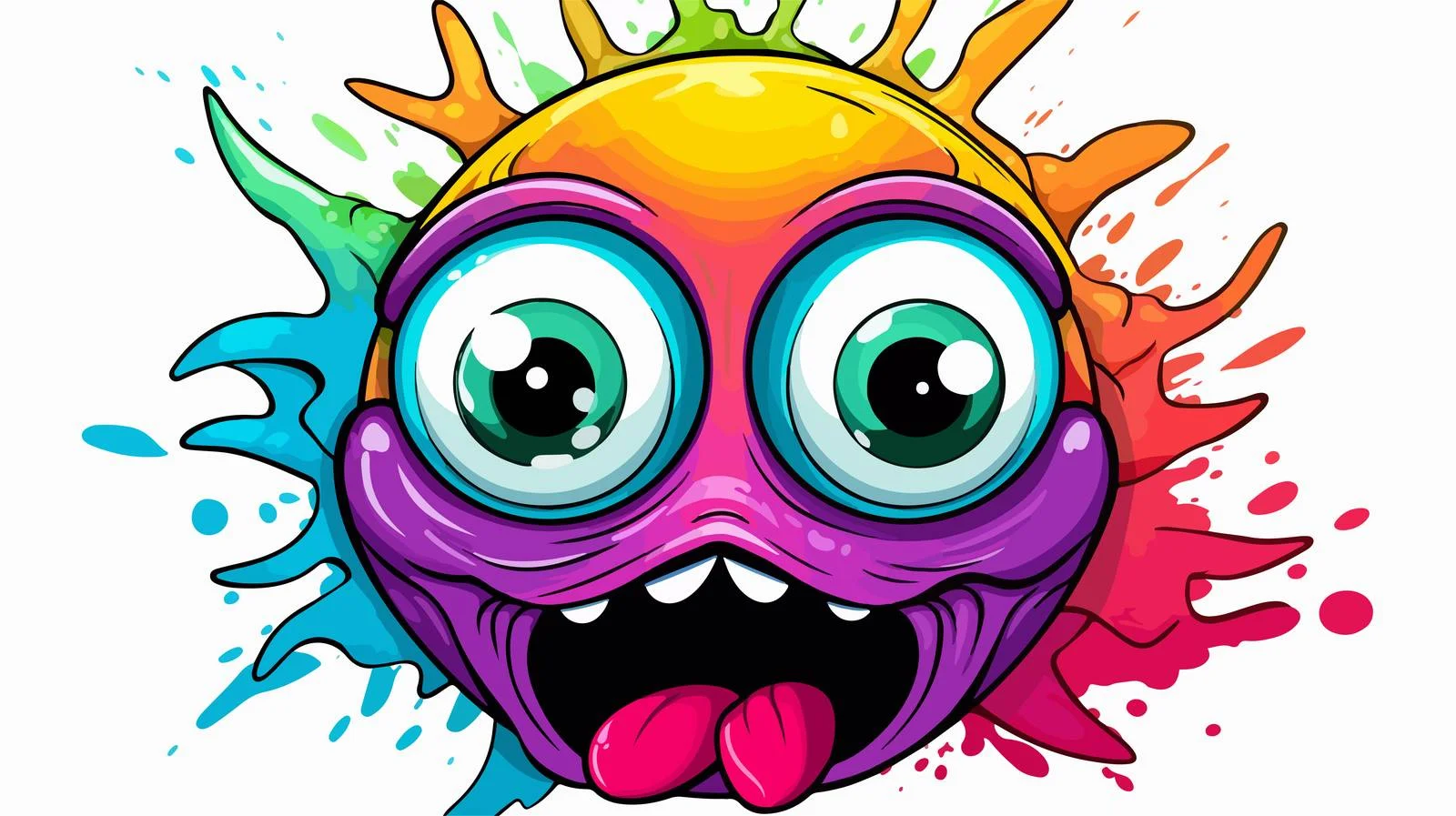 Cheerful Cartoon Alien Line Art — free download from Dotvec