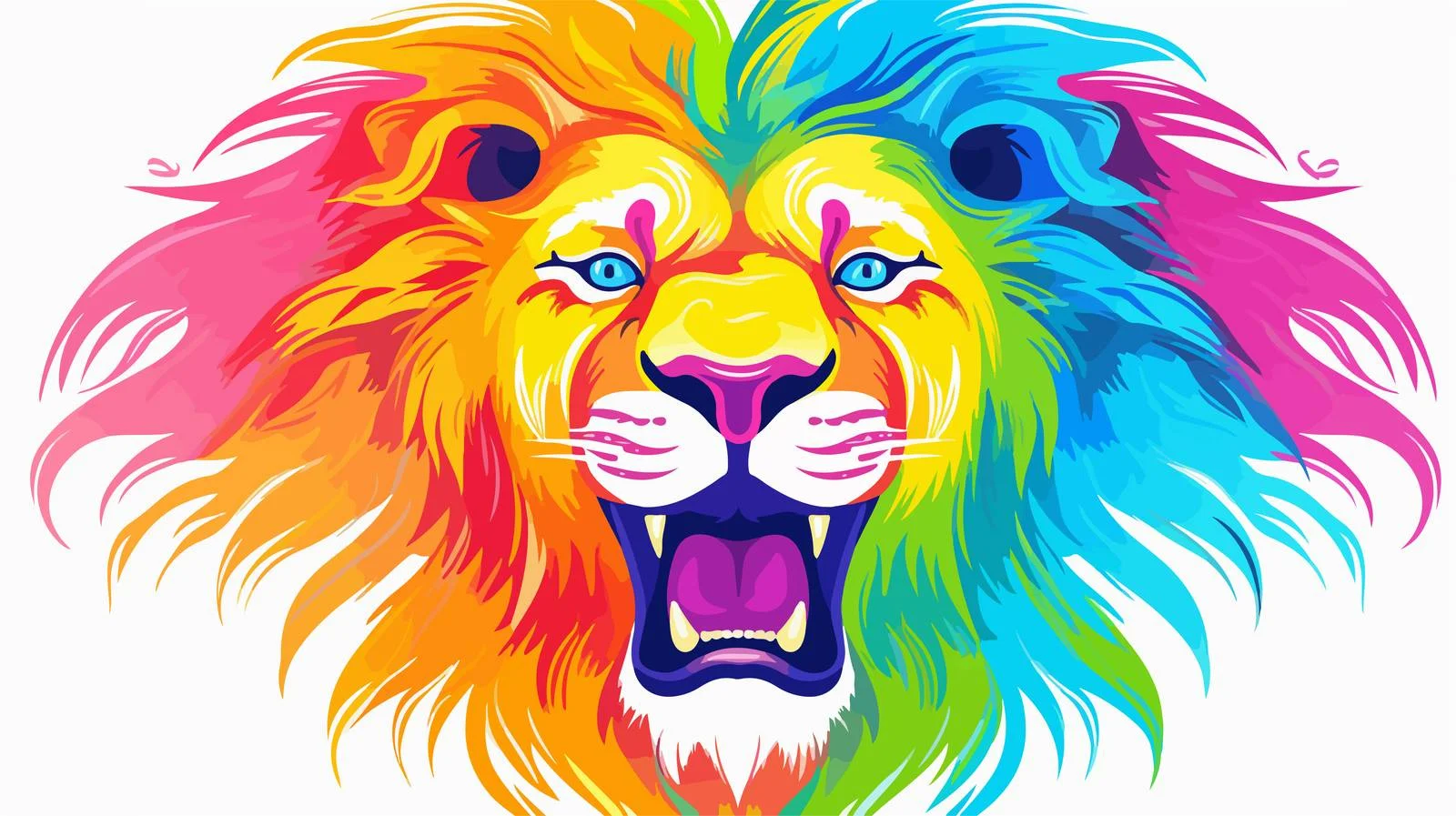 Colorful Lion Car Drawing — free download from Dotvec