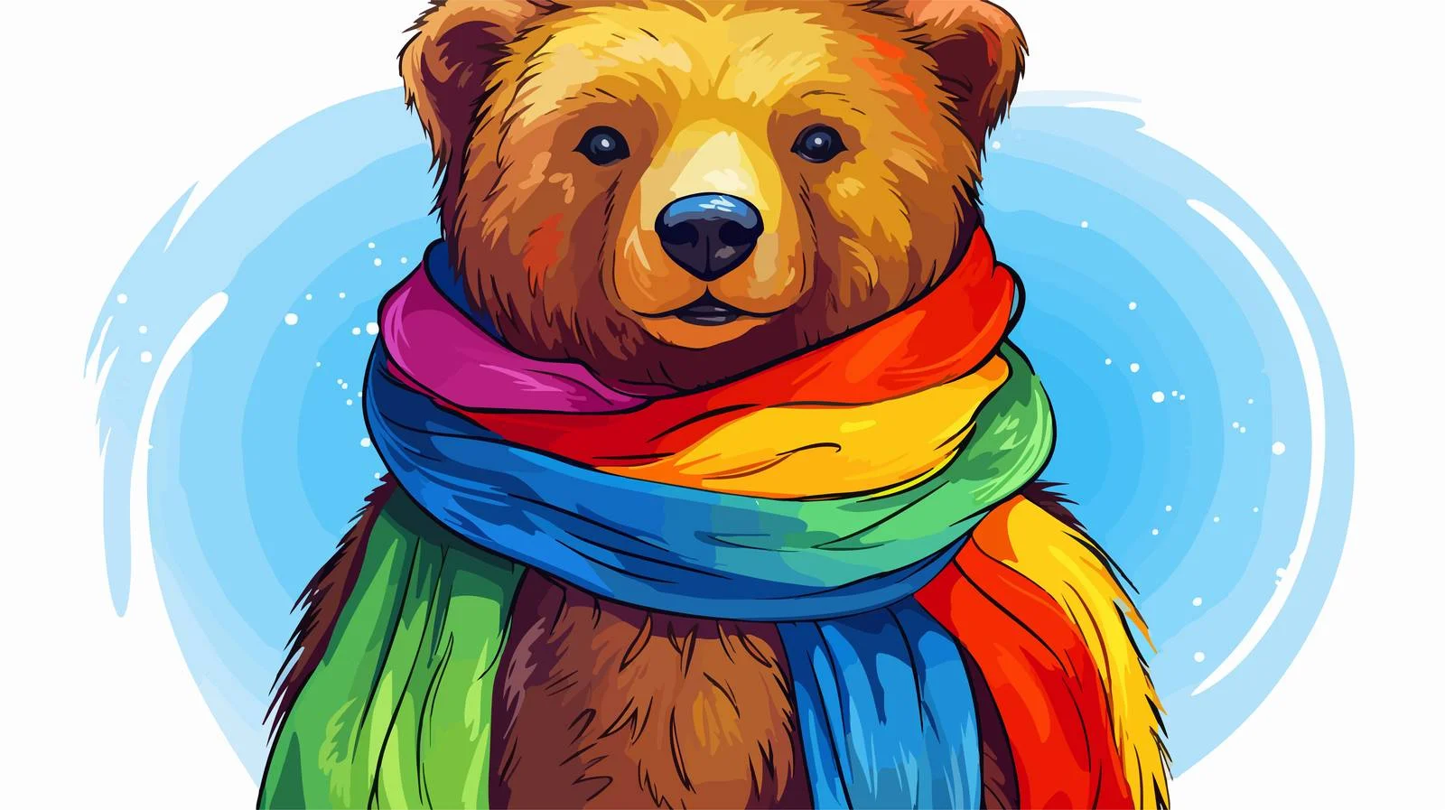 Tranquil Rainbow Cartoon Line Drawing — free download from Dotvec