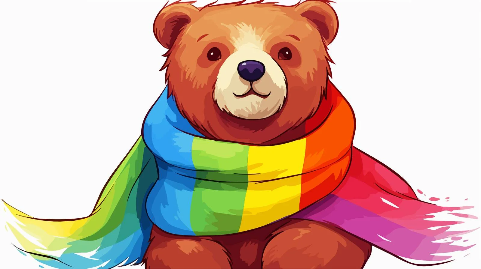 Tranquil Rainbow Cartoon Line Drawing — free download from Dotvec