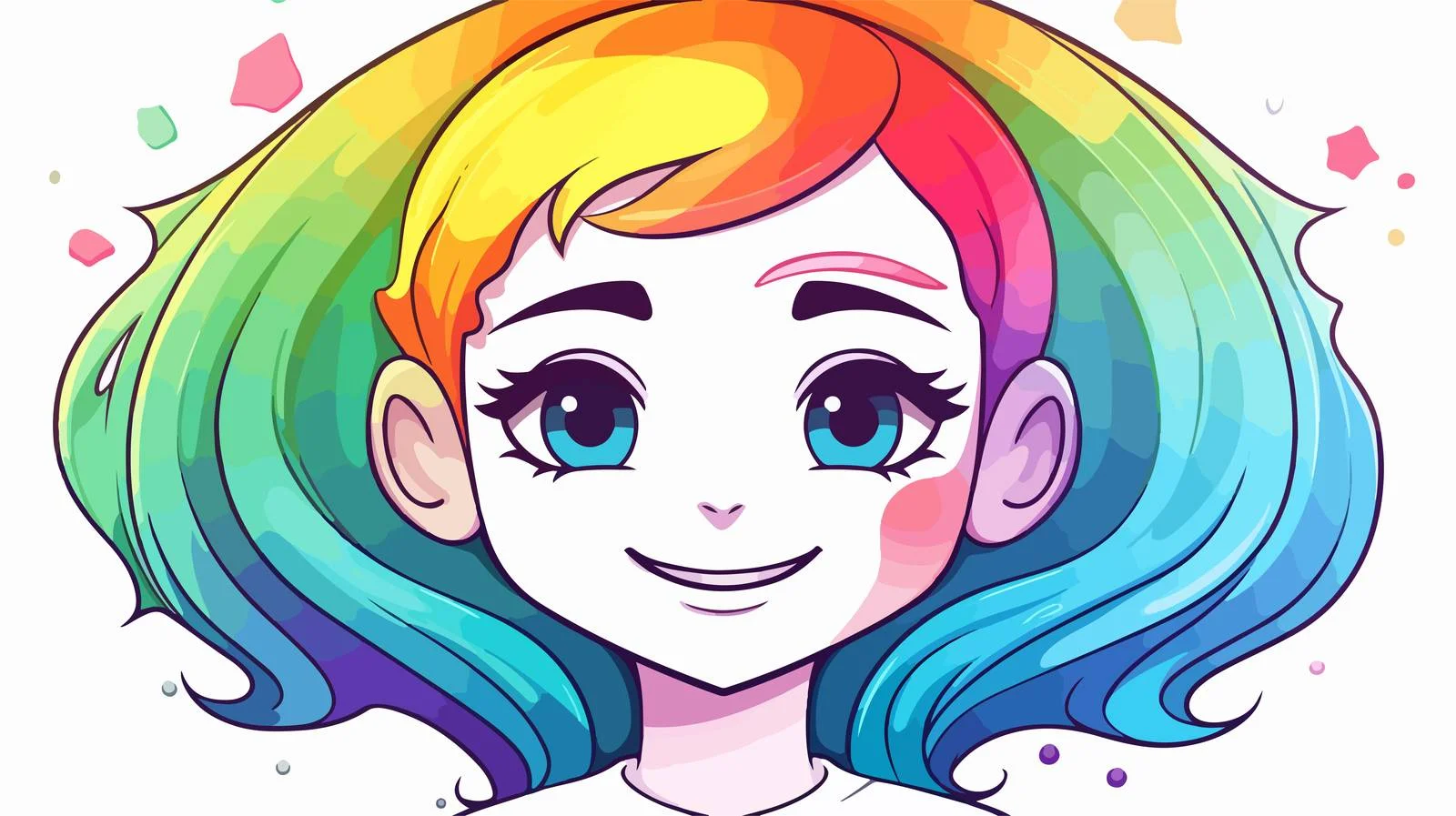 Colorful Alien Girl Line Drawing — free download from Dotvec