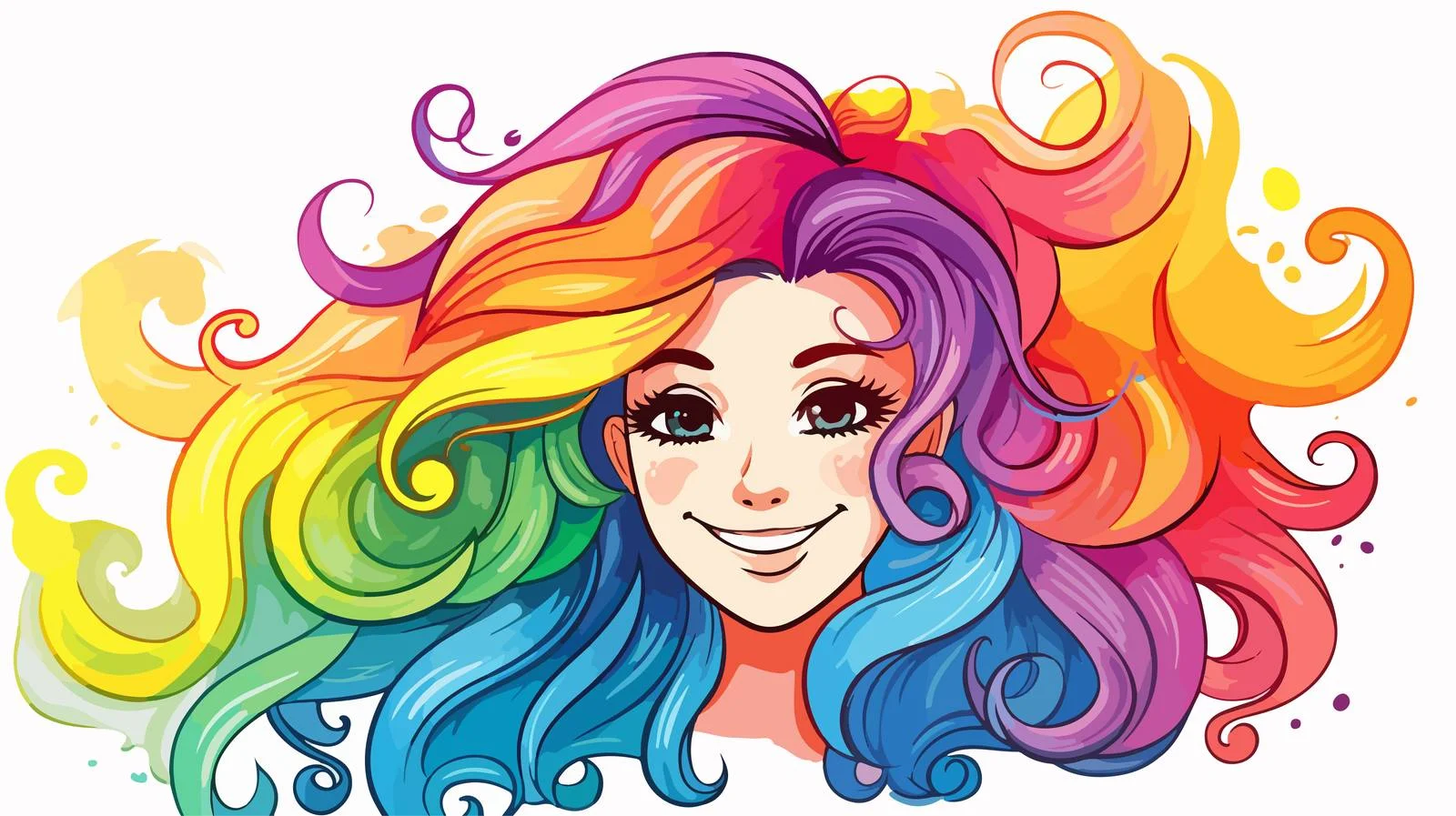 Colorful Smiling Alien Girl Illustration — free download from Dotvec
