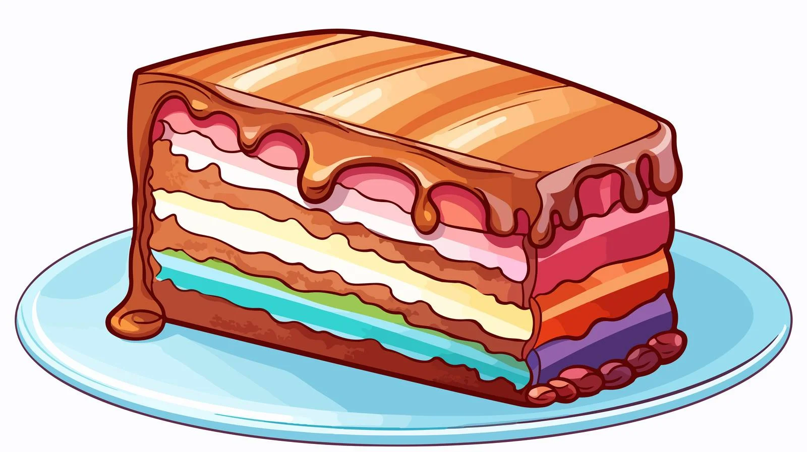 Chocolate Rainbow Line Drawing Art — free download from Dotvec