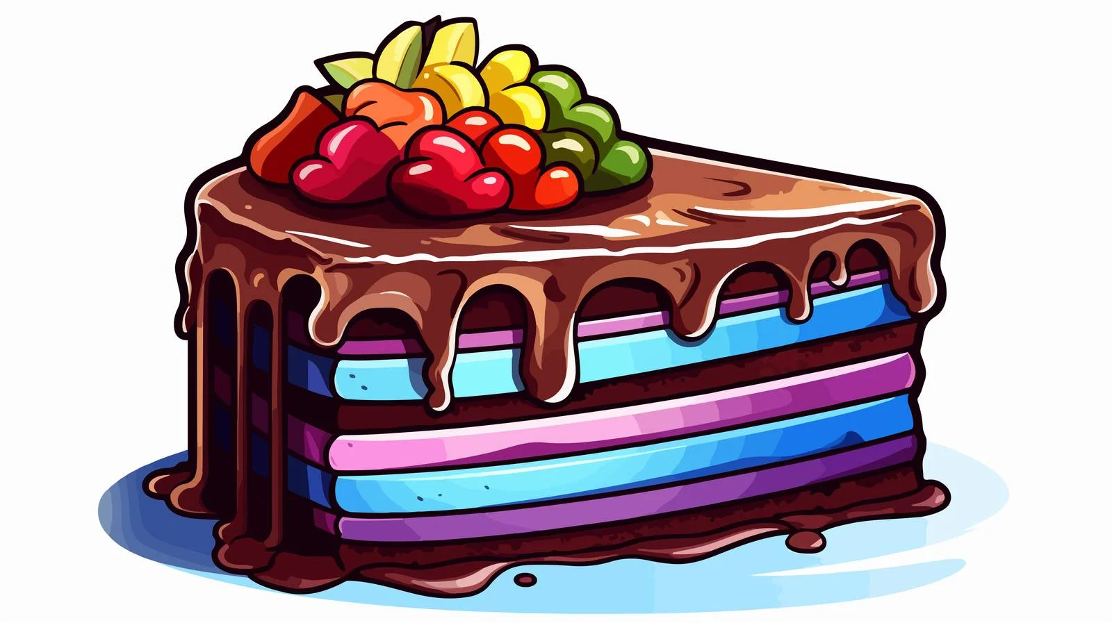 Chocolate Rainbow Line Drawing — free download from Dotvec