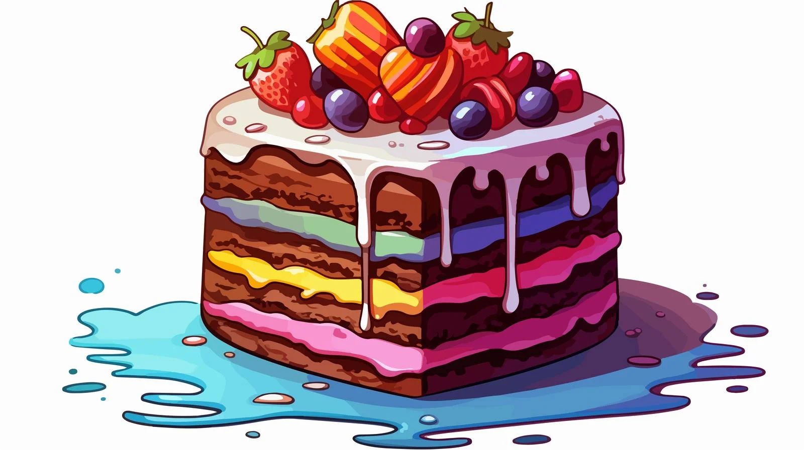 Rainbow Chocolate Line Drawing — free download from Dotvec