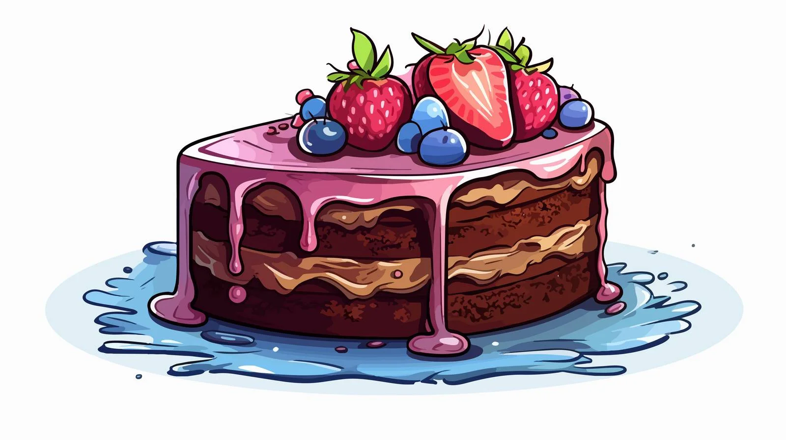 Rainbow Chocolate Line Drawing — free download from Dotvec