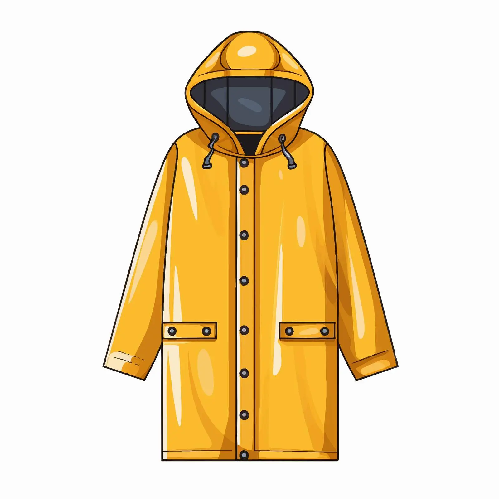 Cartoon Raincoat Line Vector Illustration — free download from Dotvec